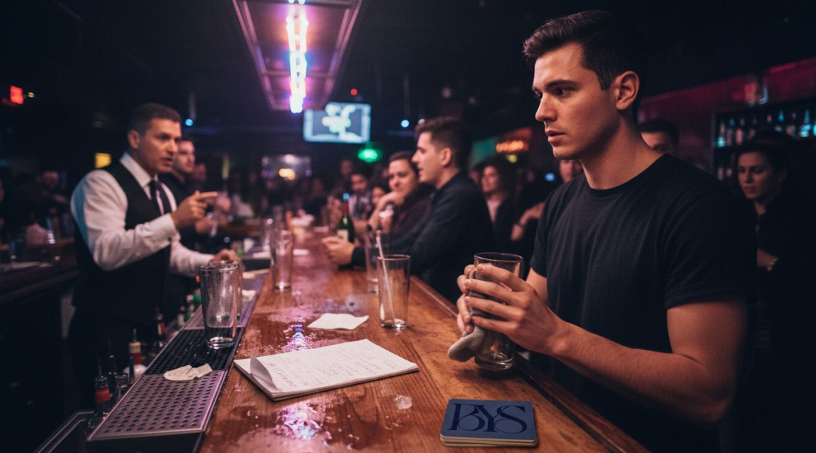 Nightlife worker in tense club discussion