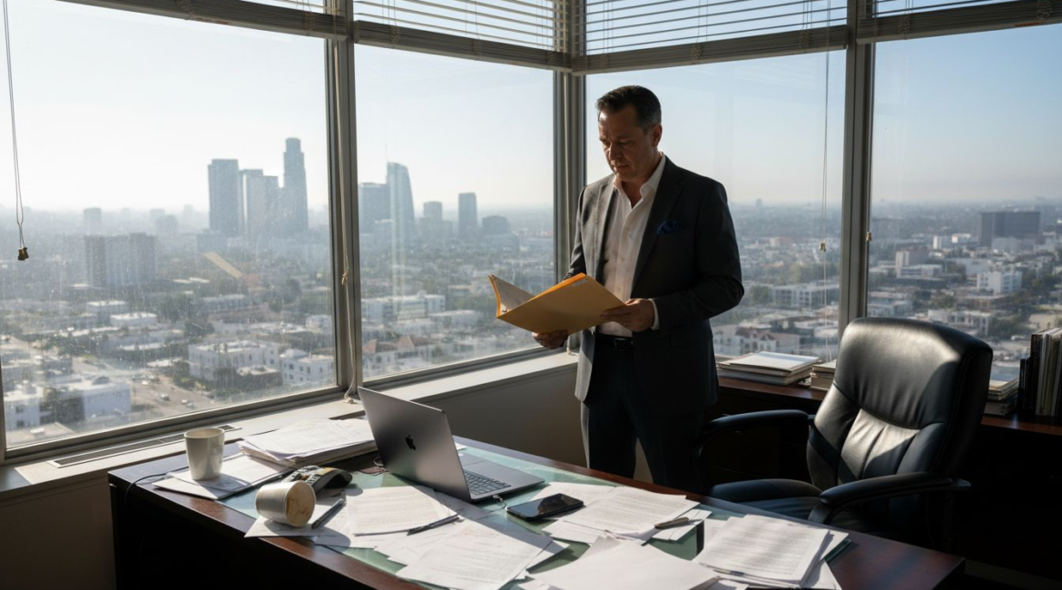 Executive facing job loss in office