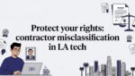 Editorial illustration for legal tech article title card