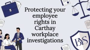 Professional legal title card illustration surrounding blog article title