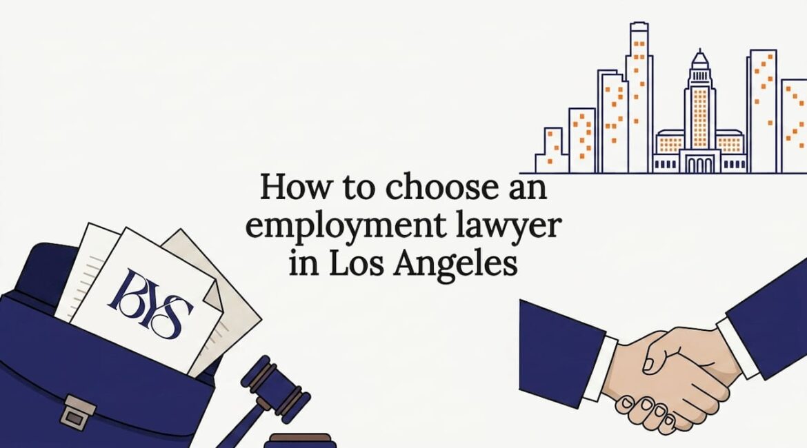 Decorative legal-themed title card illustration for employment law article